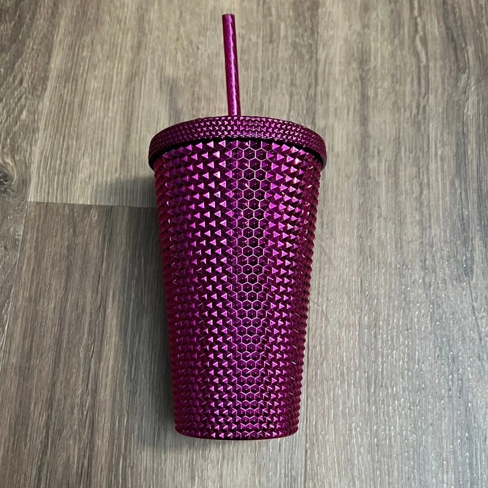 Starbucks Holiday Pink Metallic Studded Grande Tumbler Limited Edition